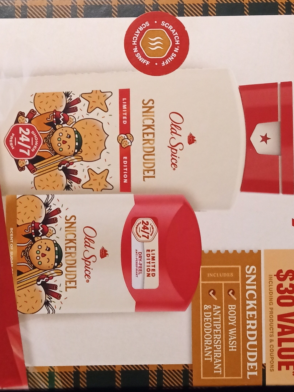 Old Spice Snickerdudel Limited Edition Deodorant & Body Wash Set - Red & White